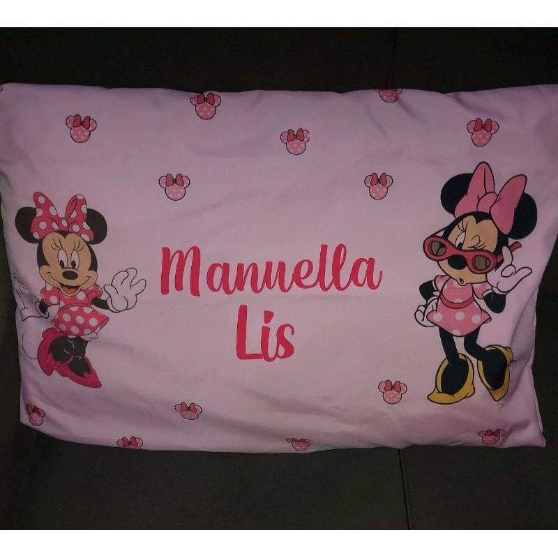 Fronha da minnie personalizada com nome da criança em Oferta na Shopee