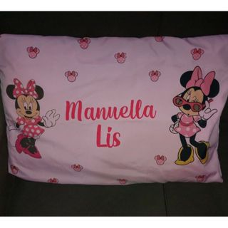 Fronha da minnie personalizada com nome da criança em Oferta na Shopee