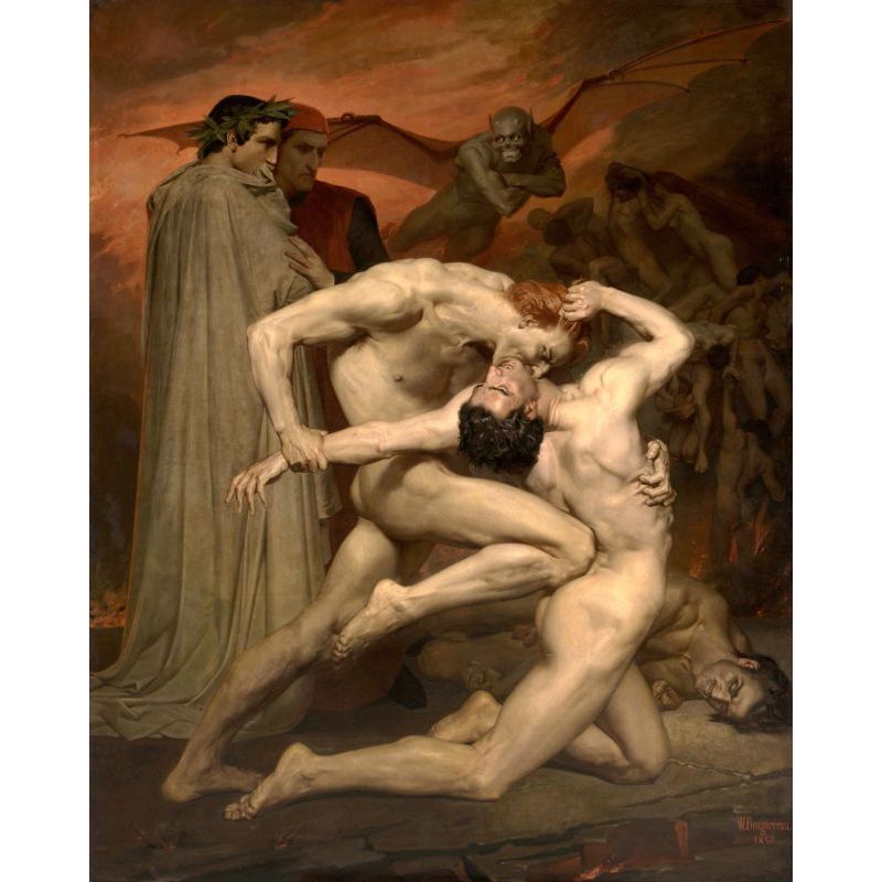 Dante e Virgílio no Inferno-Quadro-Reprodução em Canvas.Tamanho 1,4m X 1m.