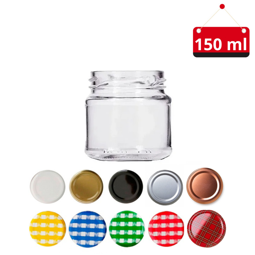 6 Un. Pote de vidro conserva Mini Belém de 150 ml com tampa e lacre em Oferta na Shopee
