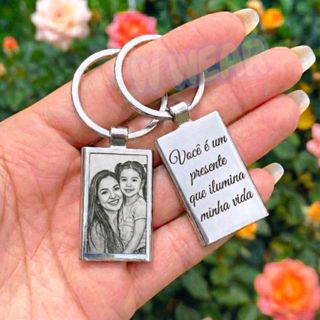 Chaveiro Personalizado Com Foto Frase Gravação a Laser Aço Inox em Oferta na Shopee