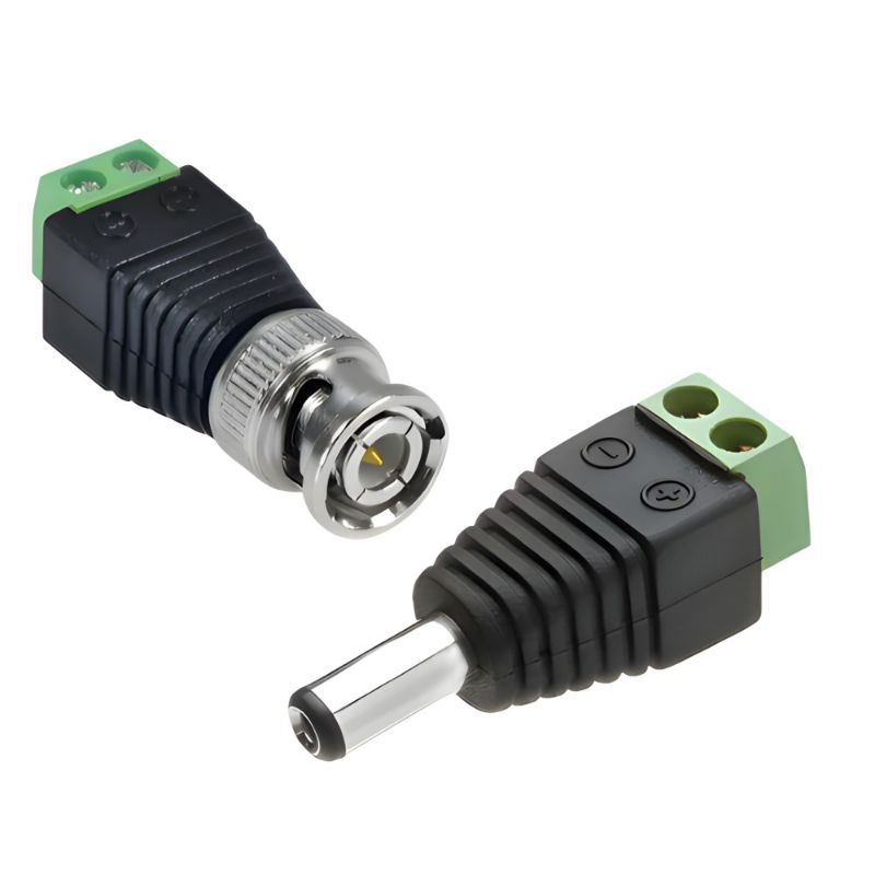 Kit Conectores BNC Borne Plug P4 Macho Cftv Fontes em Oferta na Shopee