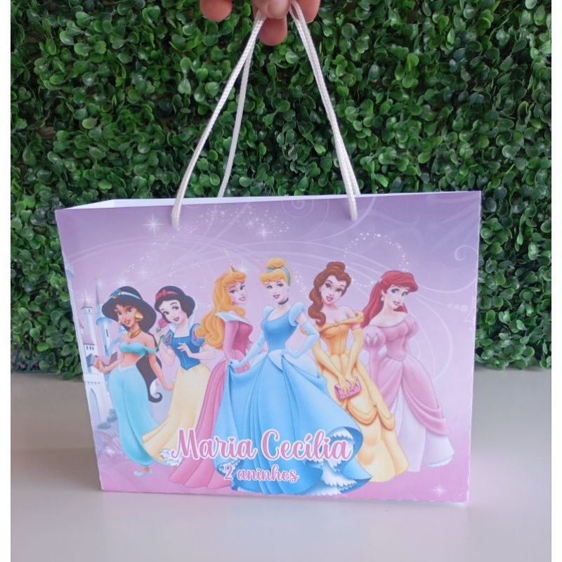 Sacolinha PRINCESAS personalizada | Lembrancinha | aniversário princesas | Pegue e monte