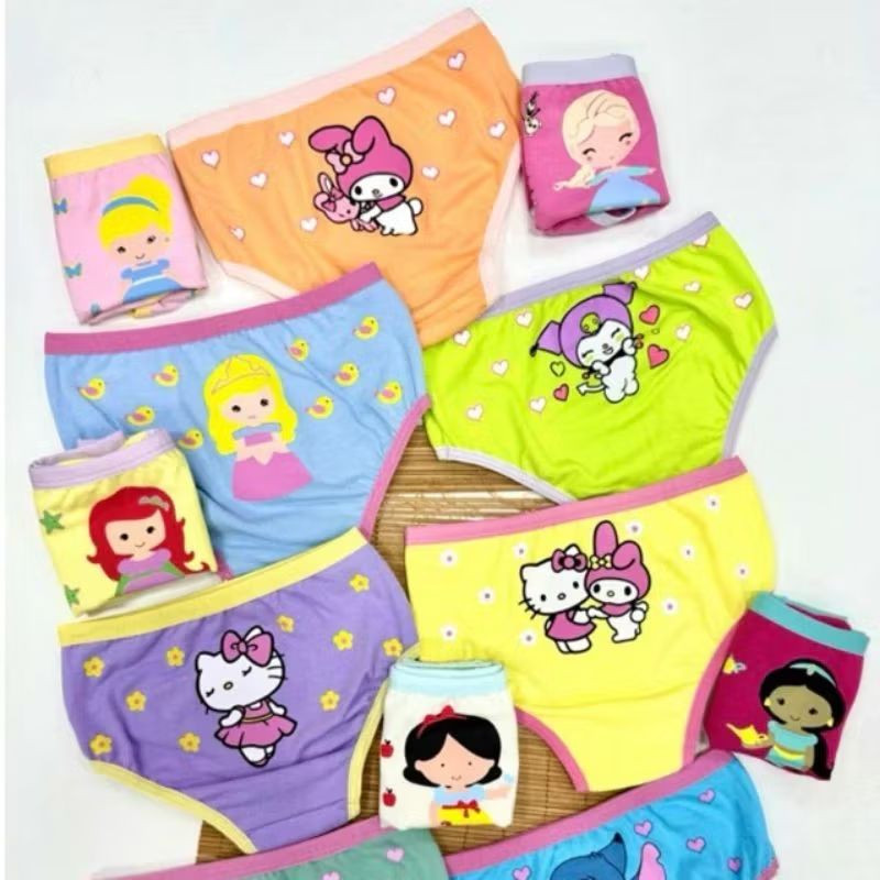 🩲 Kit 6 Calcinhas Infantil Algodão Cotton – Menina em Oferta na Shopee