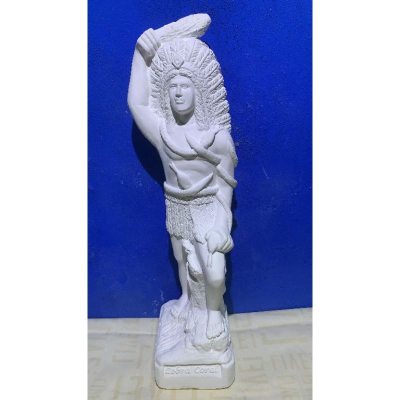 Imagem Caboclo Cobra Coral 27cm em gesso cru