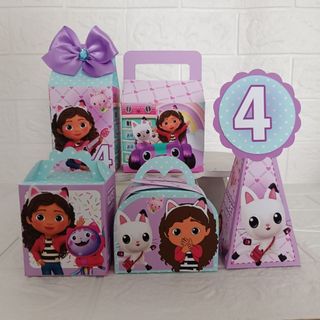 KIT CAIXAS A CASA MÁGICA DA GABY/ CAIXINHAS PERSONALIZADAS/ ENFEITES/ DECORAÇÃO FESTA GABBY