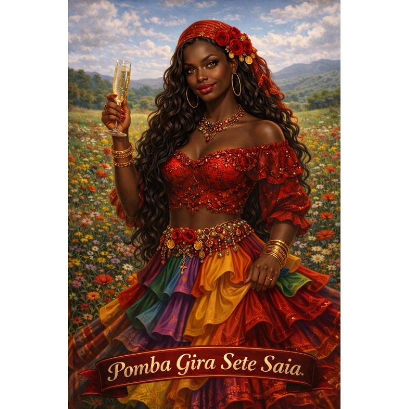 Quadro Decorativo Maria Mulambo Umbanda e Candomblé Ideal Para Altares Presente fé e espiritualidade Envio Imediato