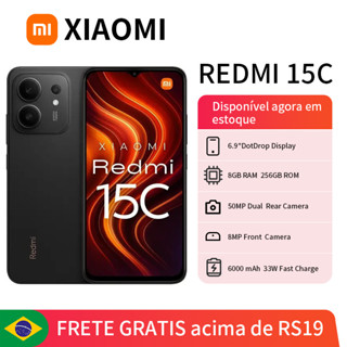 Celular Xiaomi Redmi 15C Dual SIM de 256GB 8GB RAM de 6.9" 50MP 8MP Bateria 6000mAh, Proteção IP64 Lançamento 2025 em Oferta na Shopee