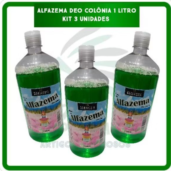 ALFAZEMA DEO COLÔNIA 1 LITRO - KIT C/ 3 UNIDADES em Oferta na Shopee