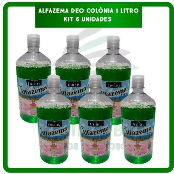 ALFAZEMA DEO COLÔNIA 1 LITRO - KIT 6 UNIDADES (6 LITROS)