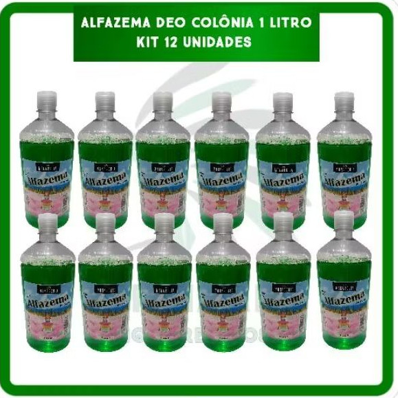 ALFAZEMA DEO COLÔNIA 1 LITRO - KIT 12 UNIDADES (12 LITROS)