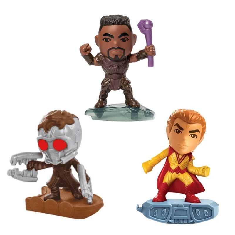 kit bonecos guardiões da galáxia pantera negra mc donalds marvel avengers starlord adam warlock geek