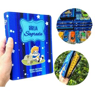 Bíblia Azul E Carrinho Infantil +,  brinquedo  Palavras De Jesus Em vermelho em Oferta na Shopee