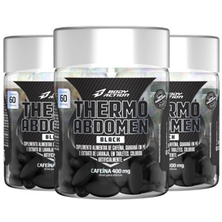 Kit 3x Thermo Abdomen Black 60 Comp Bodyaction em Oferta na Shopee