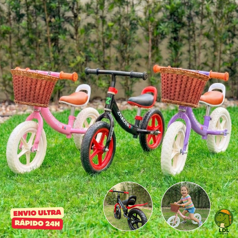 Bicicleta de Equilíbrio Balance Bike Infantil Sem Pedal Aro 12 Zrader em Oferta na Shopee
