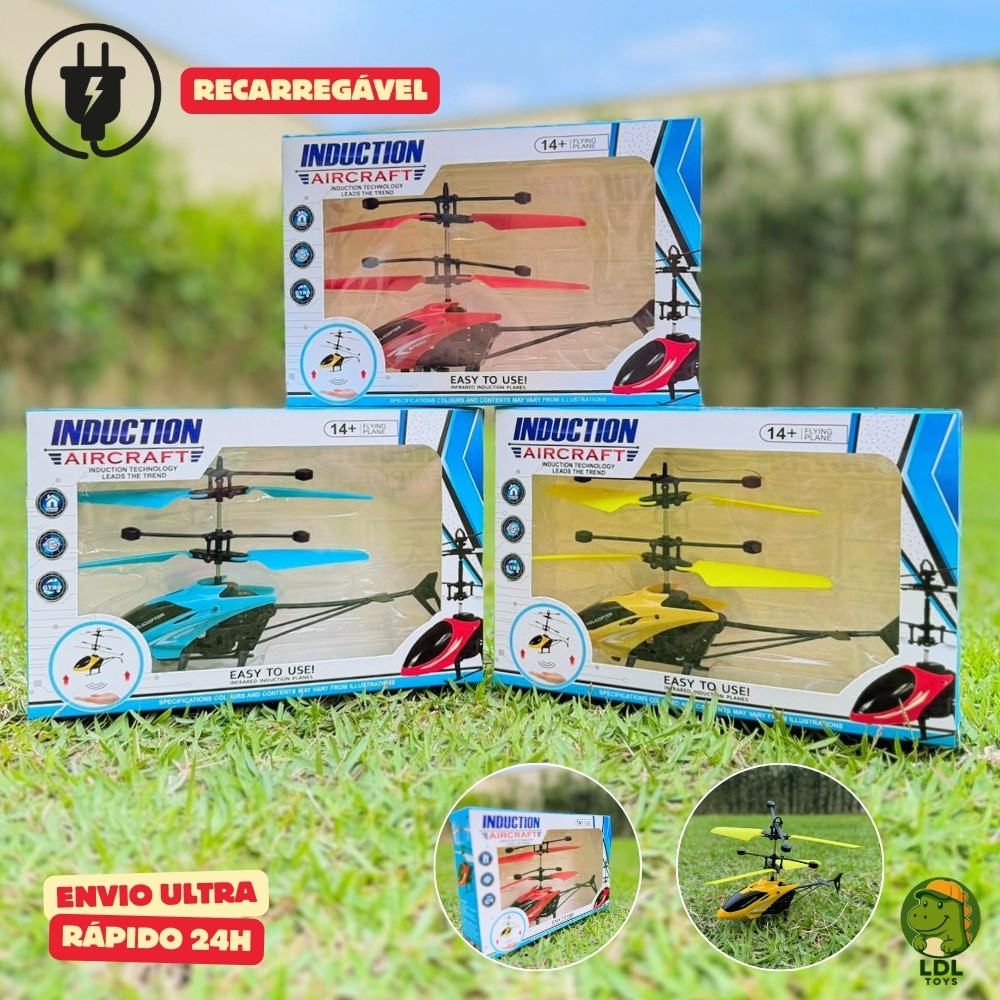 Brinquedo Helicóptero Drone Sensor De Mão Voador Recarregável Infantil Luz LED em Oferta na Shopee