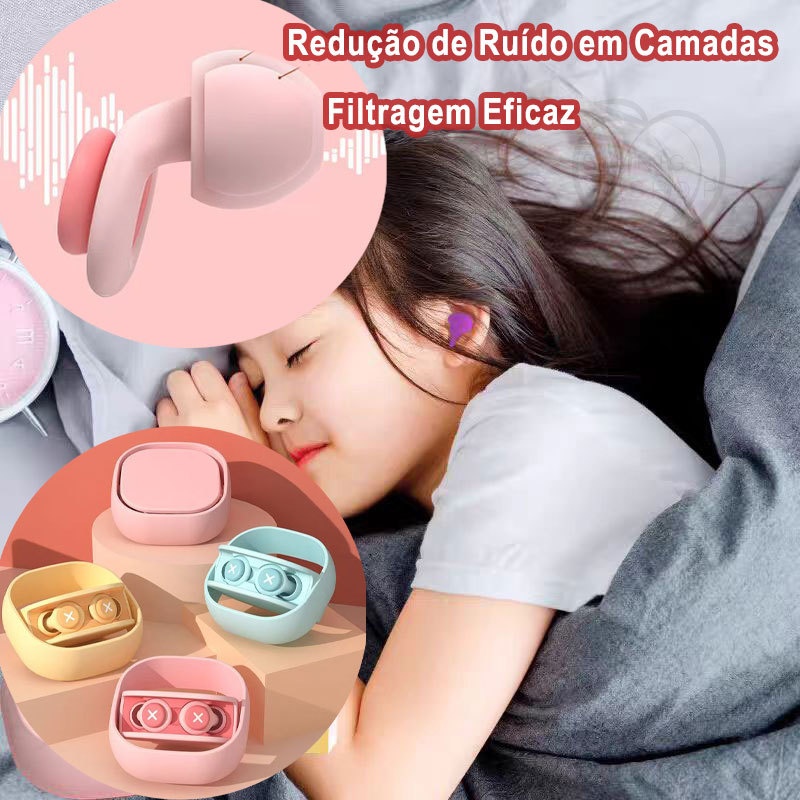 Tampões Auriculares De Silicone Isolamento Acústico Redução De Ruído Sono-Confortáveis Protetor Auditivo Plug Auricular