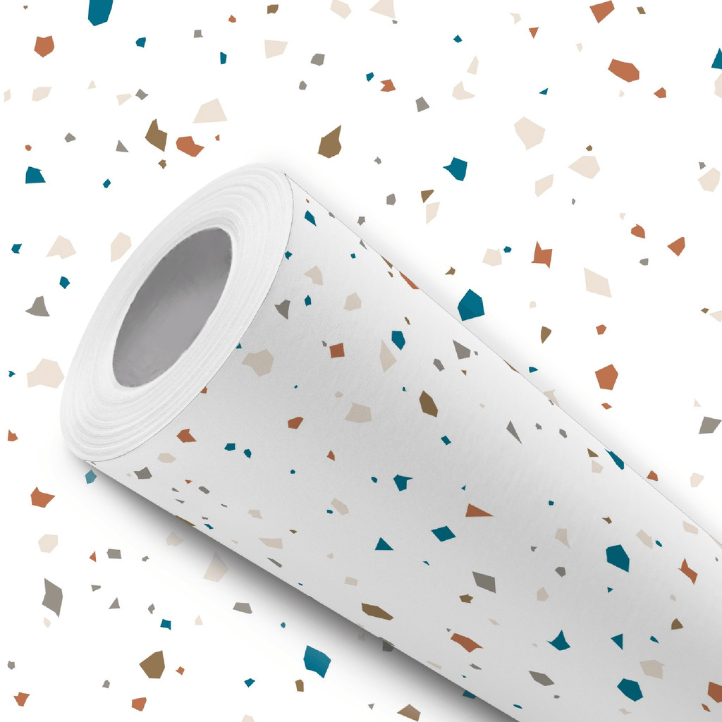 Papel de Parede Vinílico Branco Granilite Colorido Adesivo Resistente em Oferta na Shopee