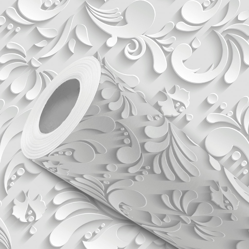 Papel de Parede Vinílico Arabescos Efeito Gesso 3d Adesivo Resistente em Oferta na Shopee