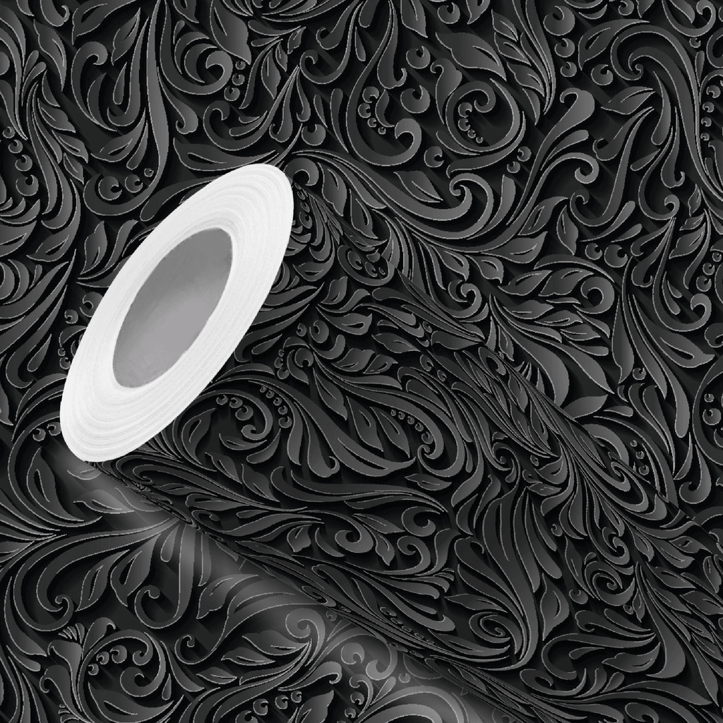 Papel de Parede Vinílico Preto Provençal Arabescos Adesivo Resistente em Oferta na Shopee