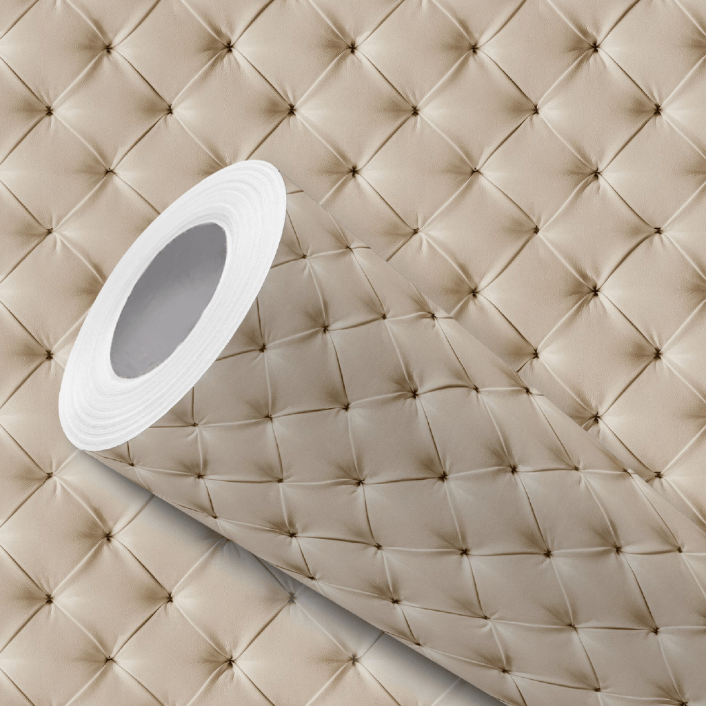 Papel de Parede Vinílico Capitonê Bege Cabeceira Adesivo Resistente em Oferta na Shopee