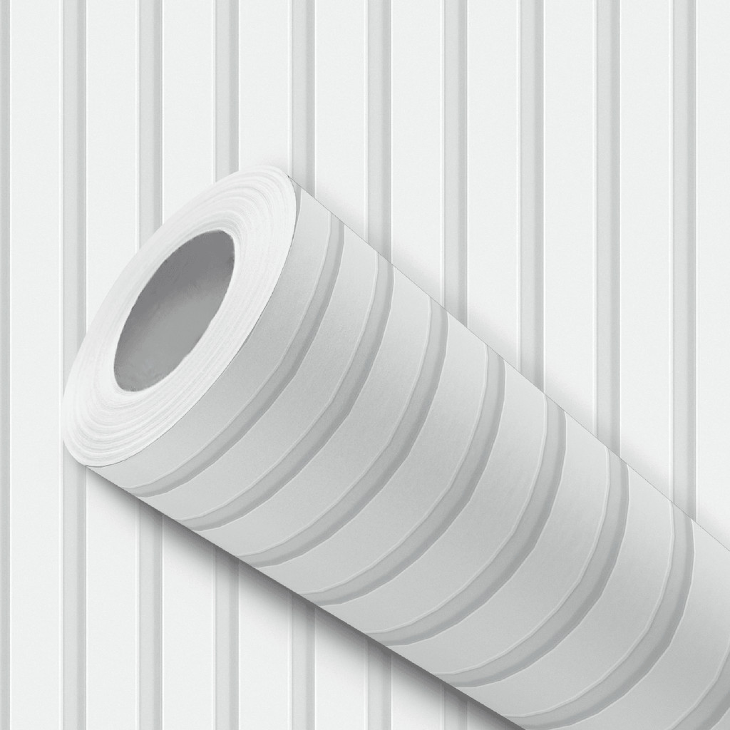 Papel de Parede Vinílico Ripado Branco Efeito 3d Adesivo Resistente