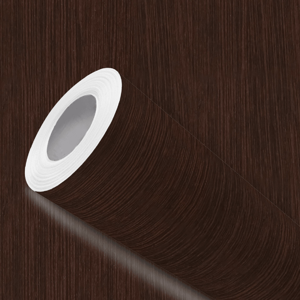 Papel de Parede Vinílico Madeira Escura Veios Marrom Adesivo Resistente