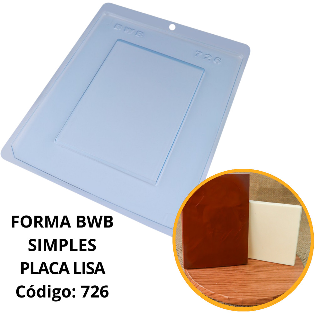 1~10 FORMA SIMPLES PLACA LISA CÓD.:726 (E1) EM ACETATO BWB PARA BOMBOM E DOCES DE CHOCOLATE, CONFEITARIA PÁSCOA. em Oferta na Shopee