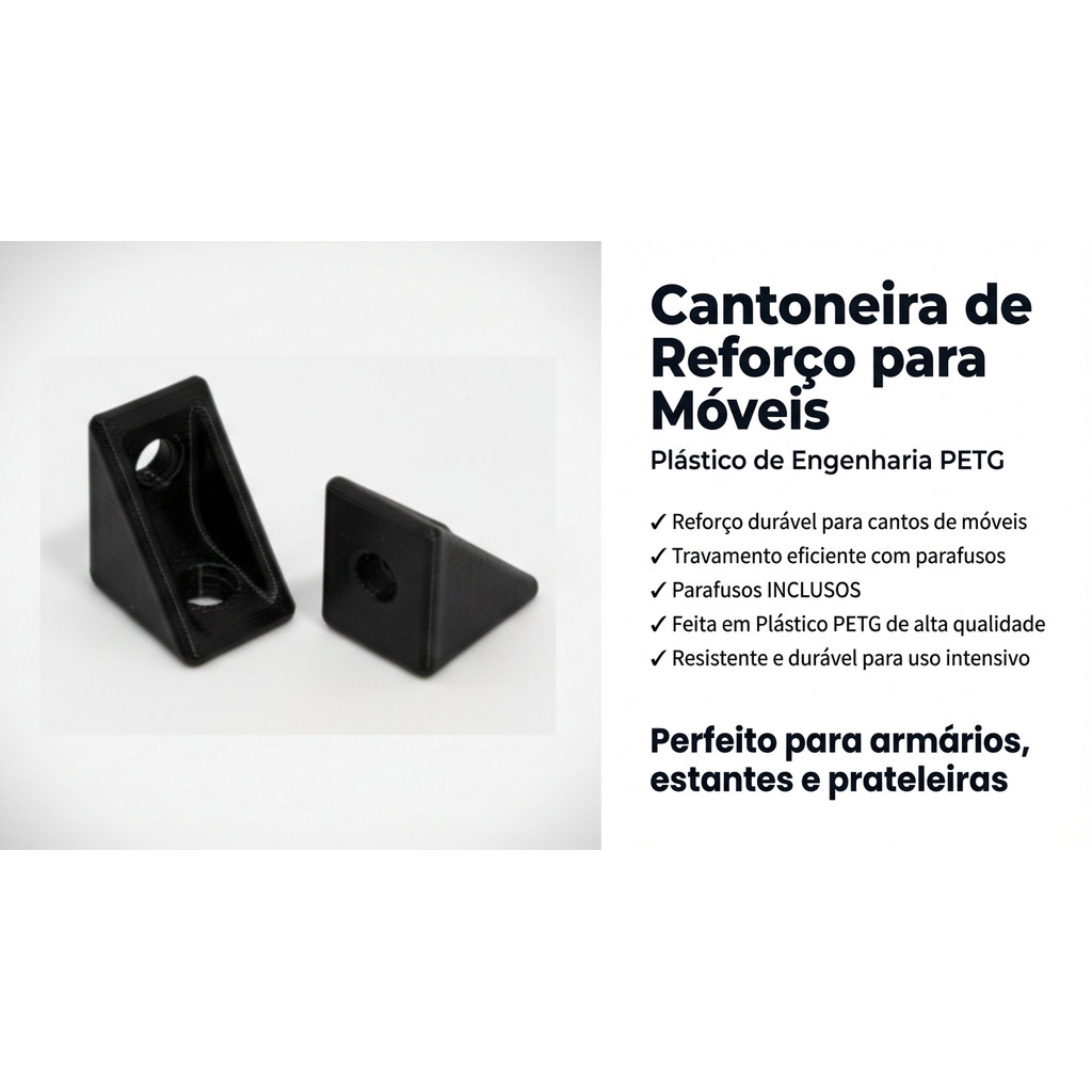 KIT Suporte Cantoneira Reforço Para Guarda Roupa, Gaveta E Estante - Moveis Mão francesa