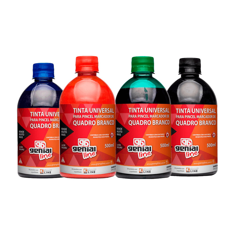 Tinta Marcador Quadro Branco Reabastecedor GE-500ML CORES