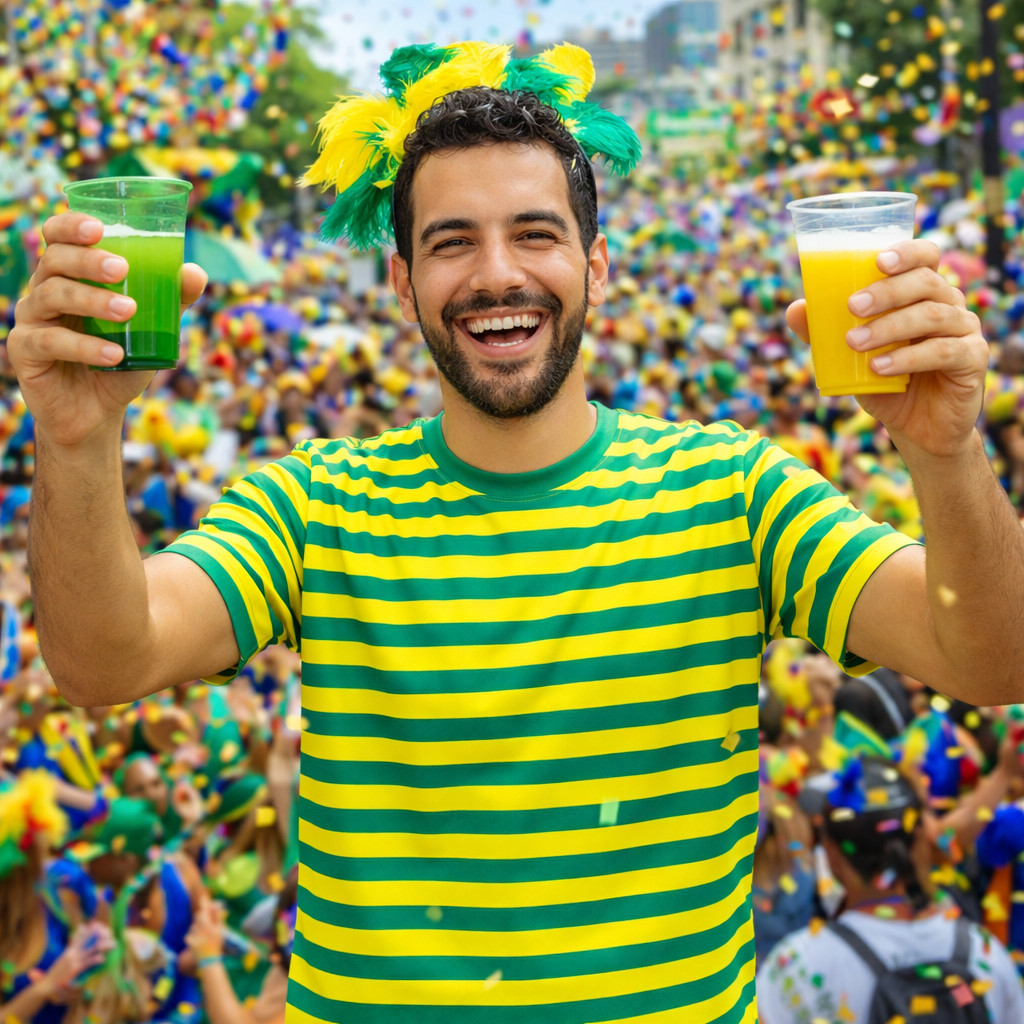 Camisa Listrada Unissex Sambista Brasil Carnaval Cores