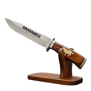 Faca De Caça Pesca Churrasco Luxo Fulltang Inox Tigre Columbia Personalizada