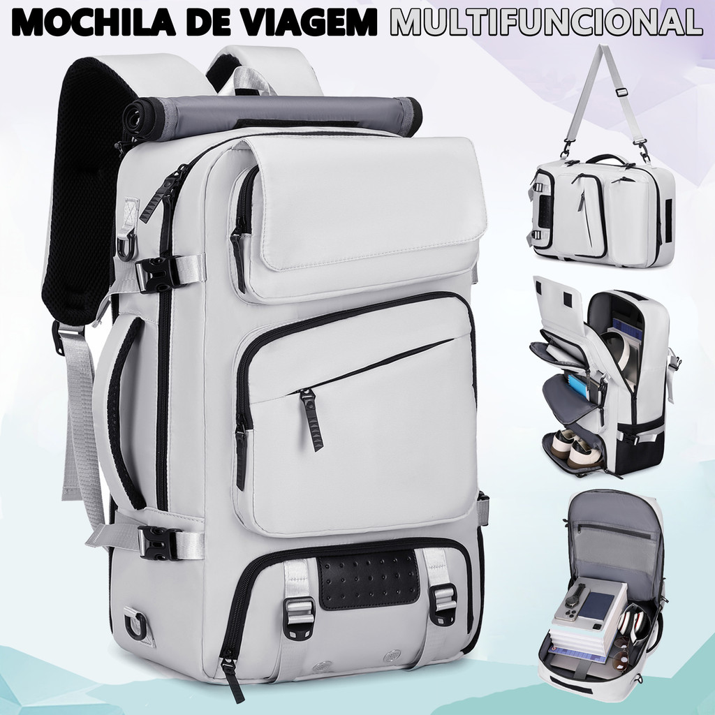 Mochila de viagem, mochila para laptop, mochila grande versátil, mala de grande capacidade à prova d'água ao ar livre