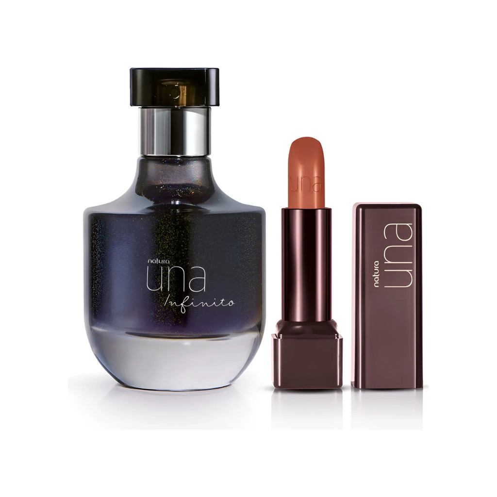 Kit Natura Una Infinito Deo Parfum E Batom Extremo Conforto Coral 3C