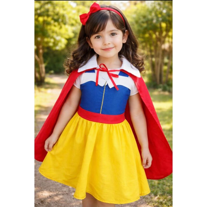 Capa branca de neve fantasia infantil