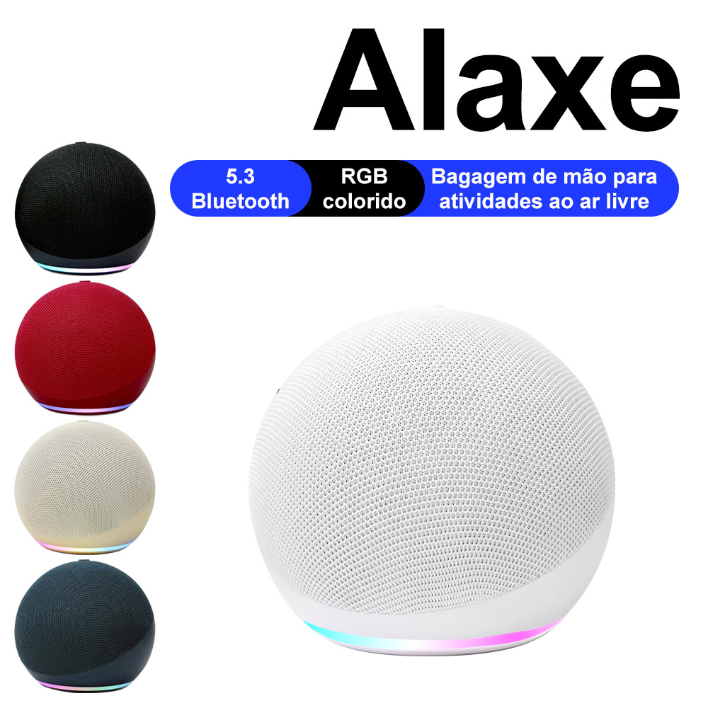 Caixa de Som Bluetooth Portátil 5W com LED e Alexa ORIGINAL-Caixa Colorido Compatível Rádio FM USB som modelo Alaxe em Oferta na Shopee