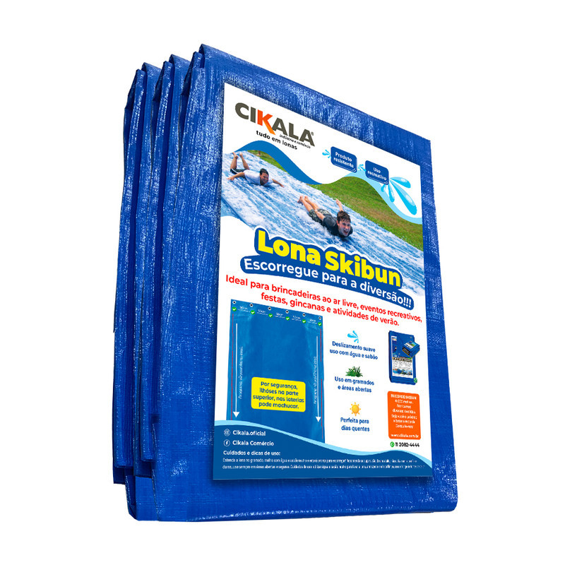Lona para Escorregador Skibun CK300 Azul 5x3 Metros Ideal para Brinquedos e Lazer