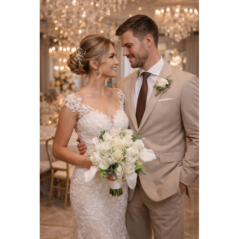 BUQUÊ DE NOIVA CASAMENTO /OFFWHITE ROSAS,ORQUÍDEA E COPO DE LEITE LUXO em Oferta na Shopee