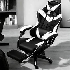 Cadeira Gamer Escritório Ergonômica Confortável Reclinação Altura Ajustável Com Rodinha F19