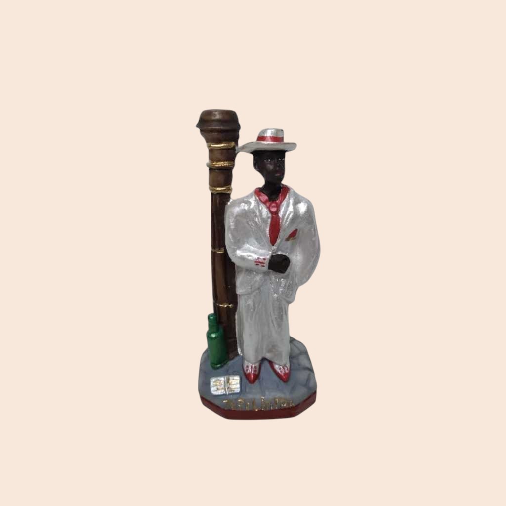 Imagem Zé Pilintra em Resina 12cm Estátua Umbanda Decoração Espiritual Afro