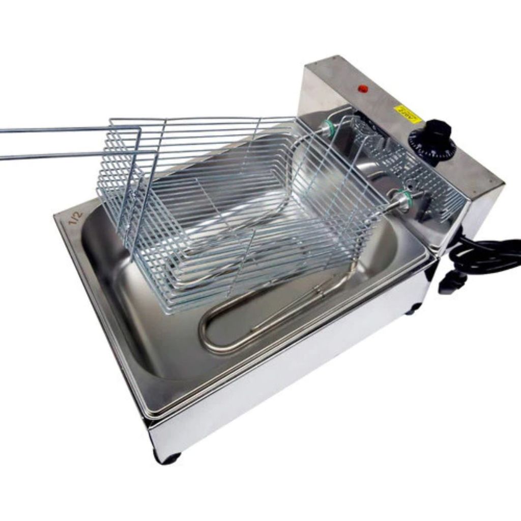 Fritadeira Elétrica Industrial 5 Litros Termostato Inox 110V