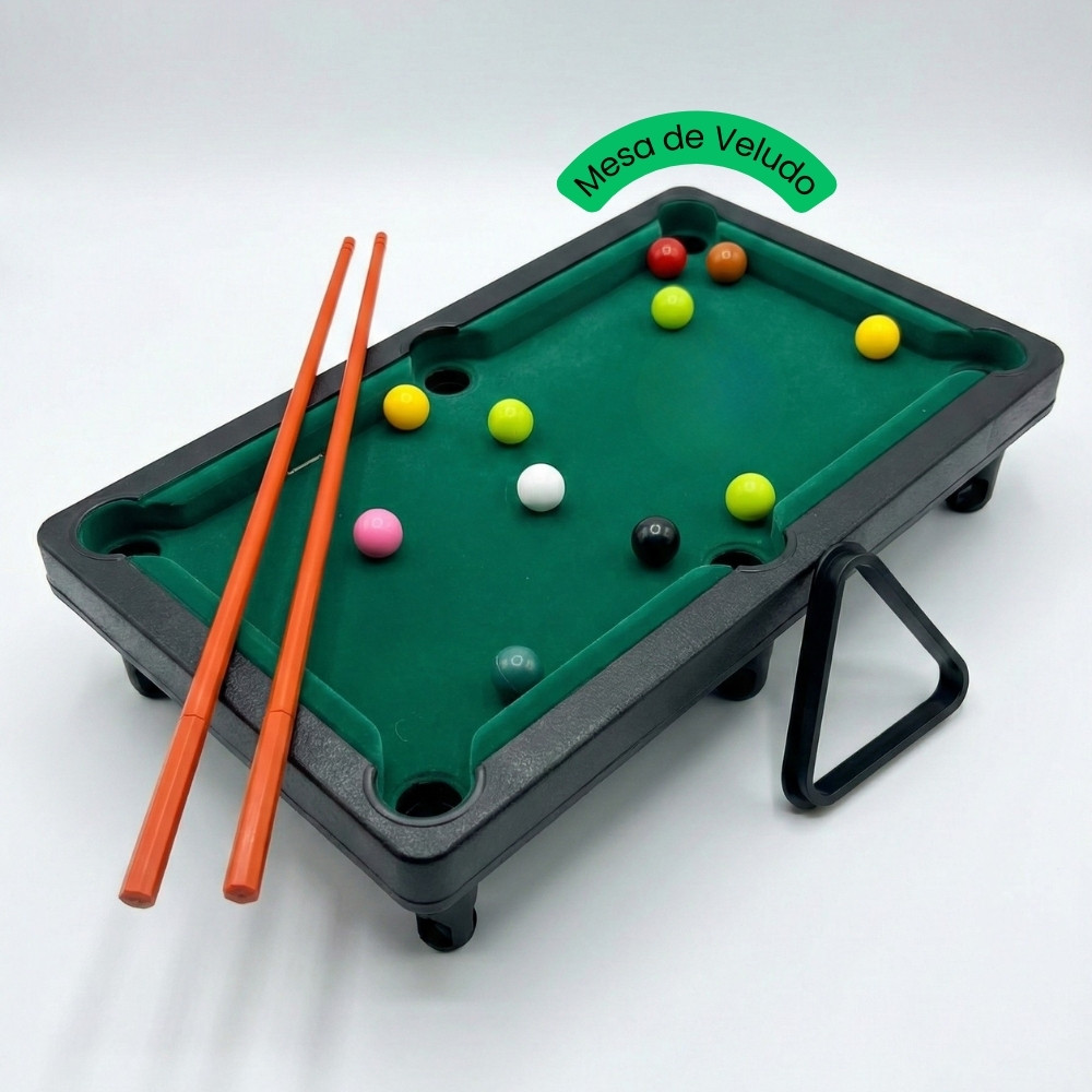 Mesa de Sinuca Bilhar Infantil Aveludada Completa Brincar e Aprender
