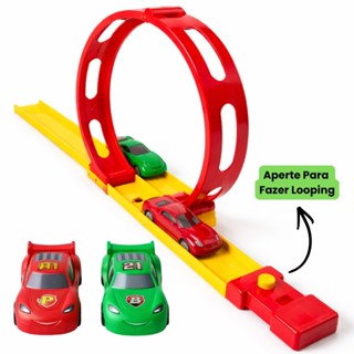 Pista de Carrinho Com Looping Radical Infantil + 2 Carros Lançador Brinquedo Menino em Oferta na Shopee