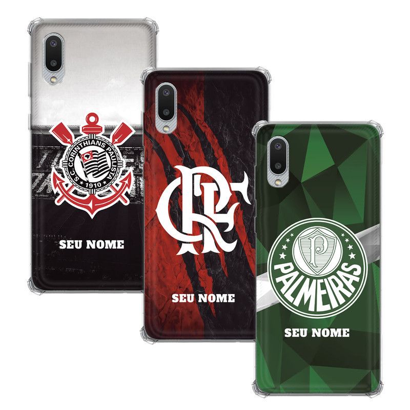 Capinha Personalizada Futebol Nacional para Samsung Galaxy A02 com nome em Oferta na Shopee