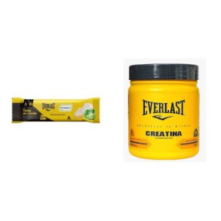 Kit Creatina Monohidratada +1 Barra de Proteína com Creatina Creapure Torta de Limão - Everlast em Oferta na Shopee
