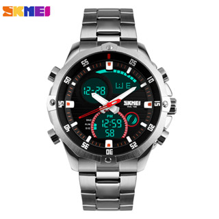 Skmei 1146 Relógio de pulso com corria de aço inoxidável cor prateado Relógio Masculino Original em Oferta na Shopee