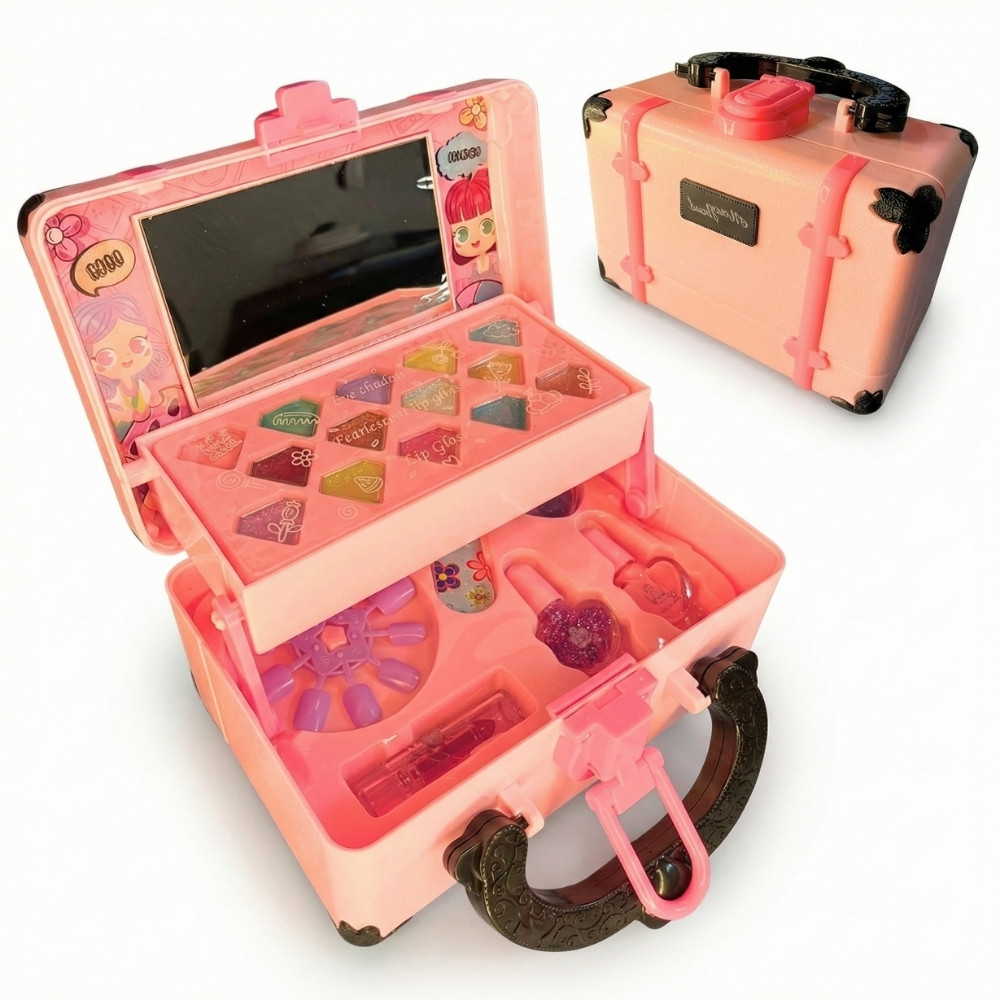 Kit Conjunto Maleta De Maquiagem Infantil Lavável Presente Criança Linda em Oferta na Shopee