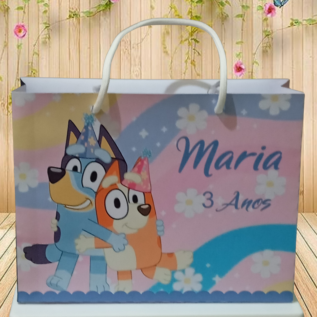 Sacolinha personalizada pegue e monte/Bluey