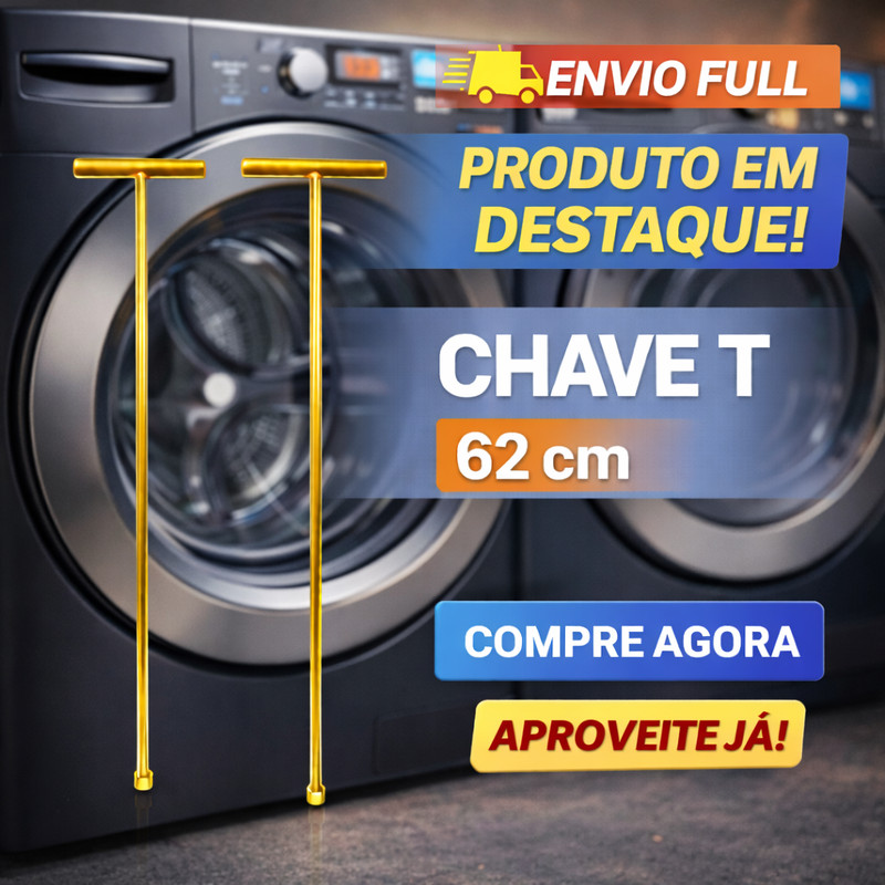 CHAVE T CANHAO 10mm LONGA 62cm PARA REMOÇÃO DO PARAFUSO  AGITADOR DE MAQUINA DE LAVAR