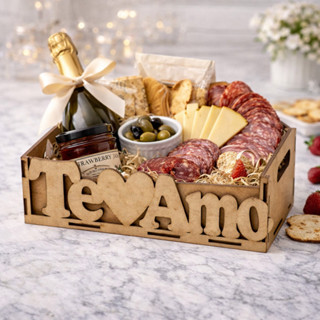 Bandeja Mdf Cru 20x15x5 Te amo com Coração Chocolate Cestas Box Organizador Multiuso Namorados Mães. em Oferta na Shopee